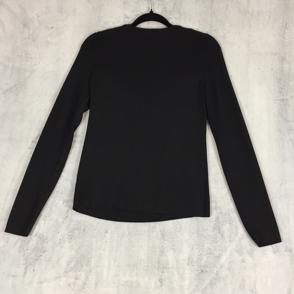 Ann Taylor Loft Cross Front Top Sz Medium Black Ribbed V Neck Tunic - Picture 3 of 9